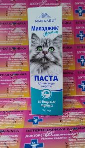 ветеринарная клиника, доктор фламинго темерник, ростов на дону , лелюшенко 13/1, Милоджик мальт паста со вкусом тунца для кошек, котят и хорьков, туба 75мл